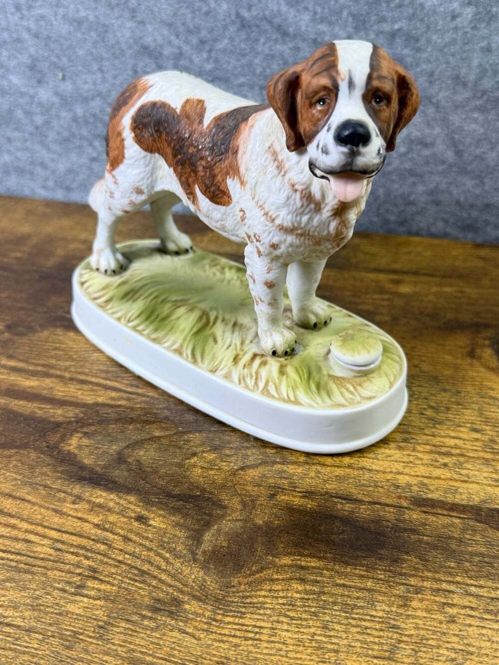 Vintage Original Lionstone Sculptured Porcelain 1977 Decanter  Saint Bernard